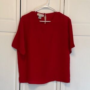 Field Manor silk Bold Red Women's Short Sleeve Top